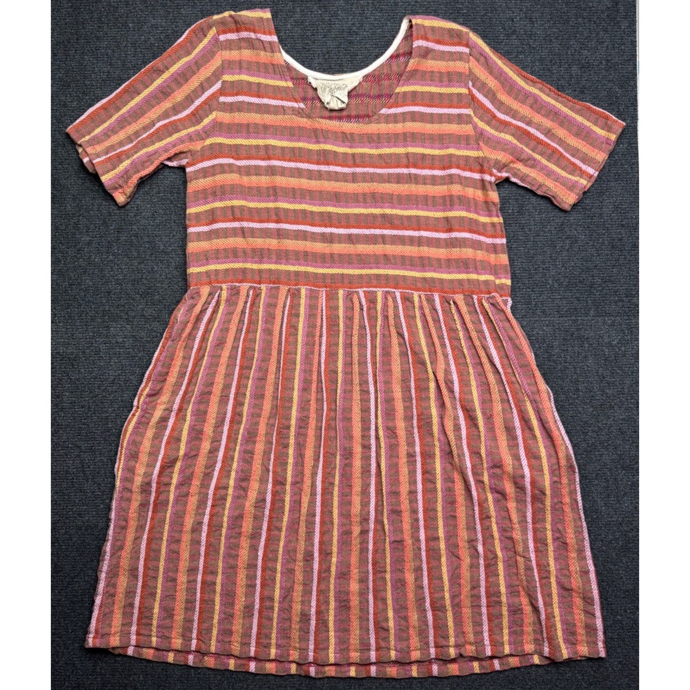 Ace & Jig Womens Multicolor Cotton Striped Fit Flare Midi Dress Size Large